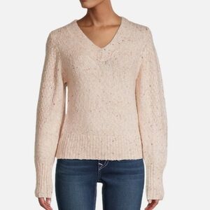 Magashoni Alpaca Wool Blend V-neck  Pullover Sweater S Soft Girl Luxury Classic